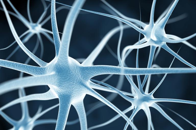 Blue nerves or neurons abstract background.